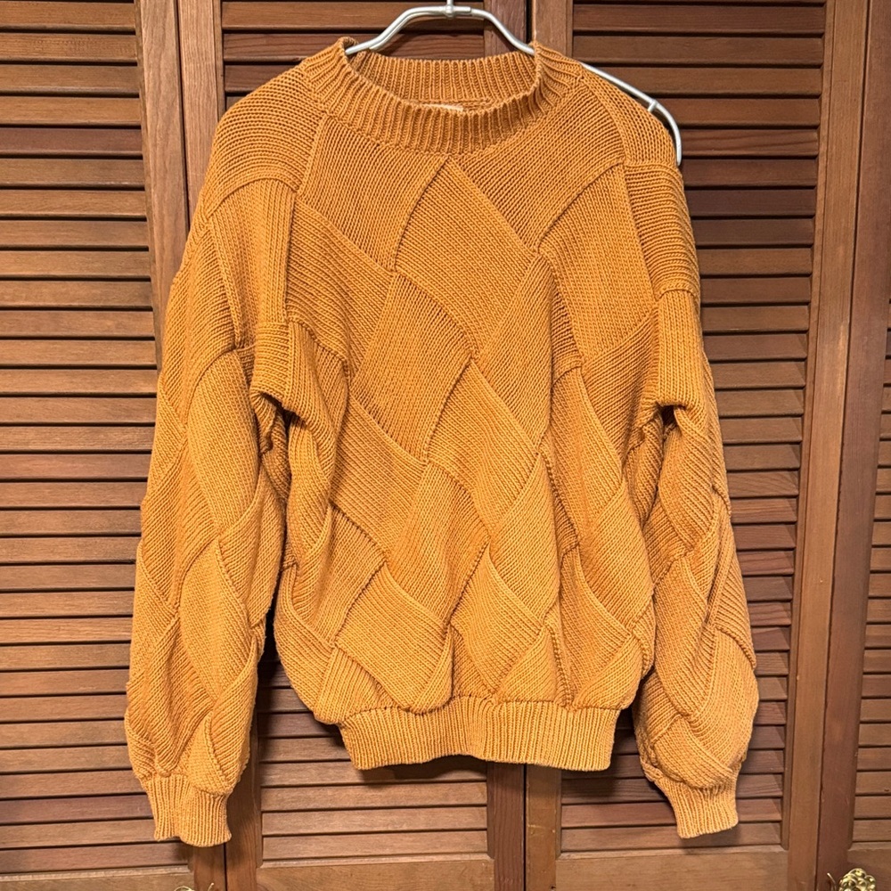 Misha & Puff Adult Cotton Entrelac Sweater Caramel X-Small/Small